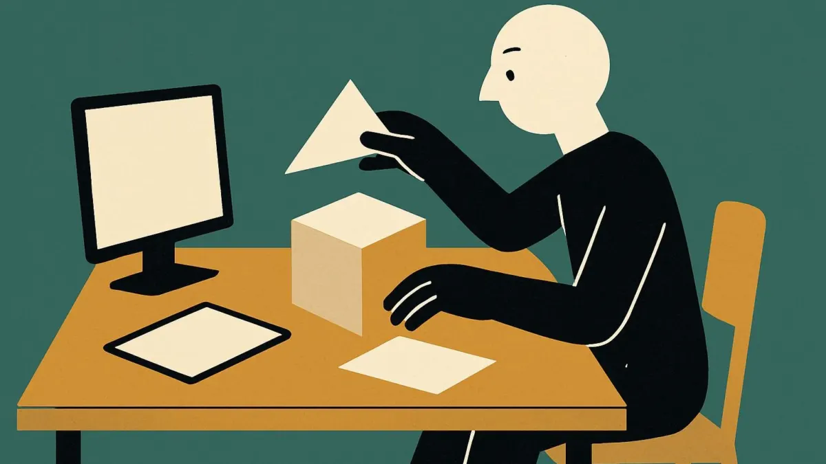 Rapid prototyping visual metaphor with human assembling digital and physical prototypes.